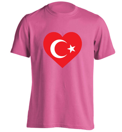 Union Jack Heart adults unisex pink Tshirt 2XL