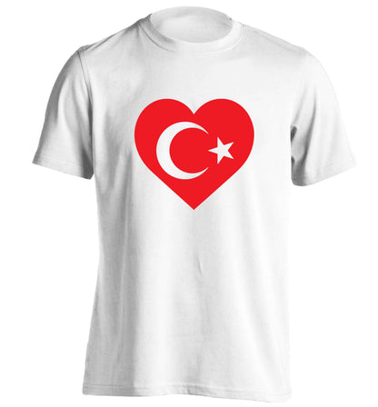 Union Jack Heart adults unisex white Tshirt 2XL