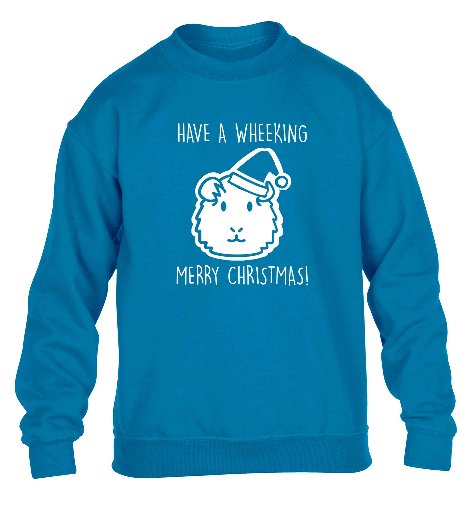 Have a wheeking merry Christmas children's blue sweater 12-13 Years