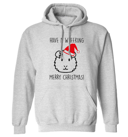 Have a wheeking merry Christmas adults unisex grey hoodie 2XL