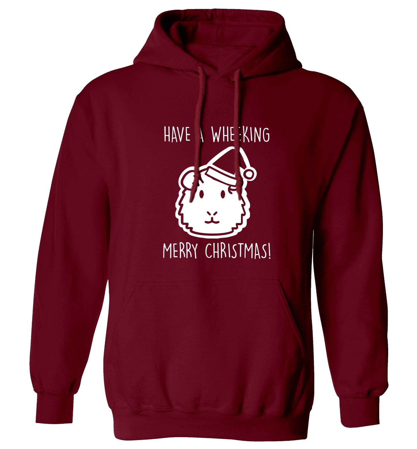 Have a wheeking merry Christmas adults unisex maroon hoodie 2XL