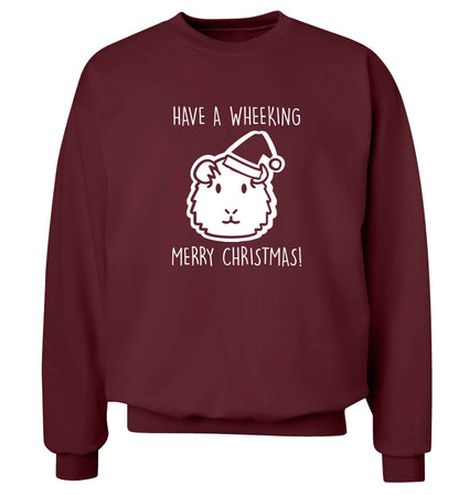 Have a wheeking merry Christmas adult's unisex maroon sweater 2XL