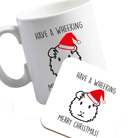 10 oz Favourite Type Pan Pancake ceramic mug and coaster set right handed