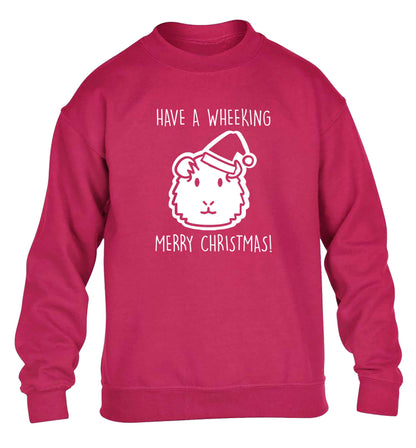 Have a wheeking merry Christmas children's pink sweater 12-13 Years