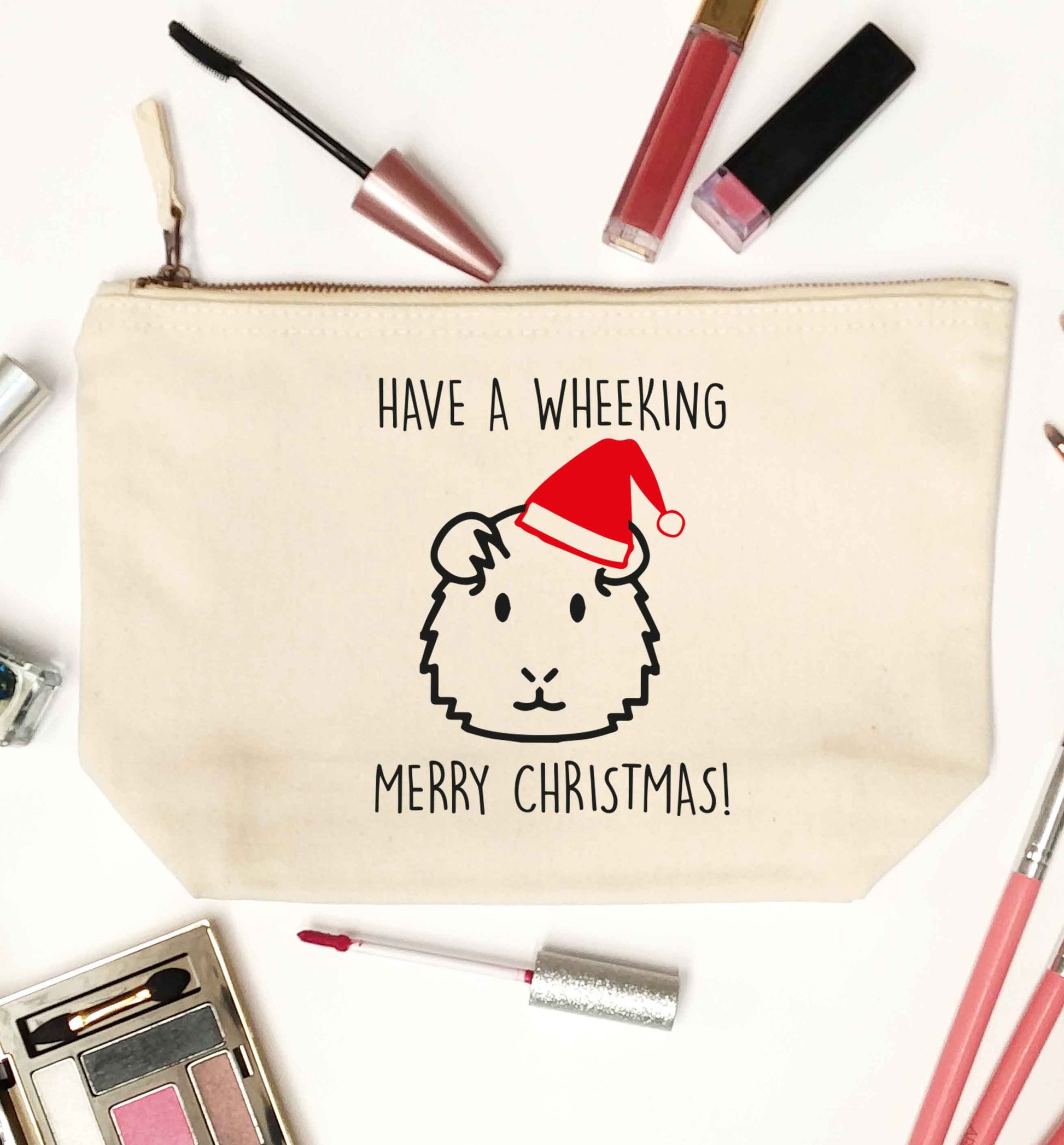 Have a wheeking merry Christmas natural makeup bag