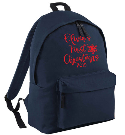 Personalised first Christmas - script text | Children's backpack