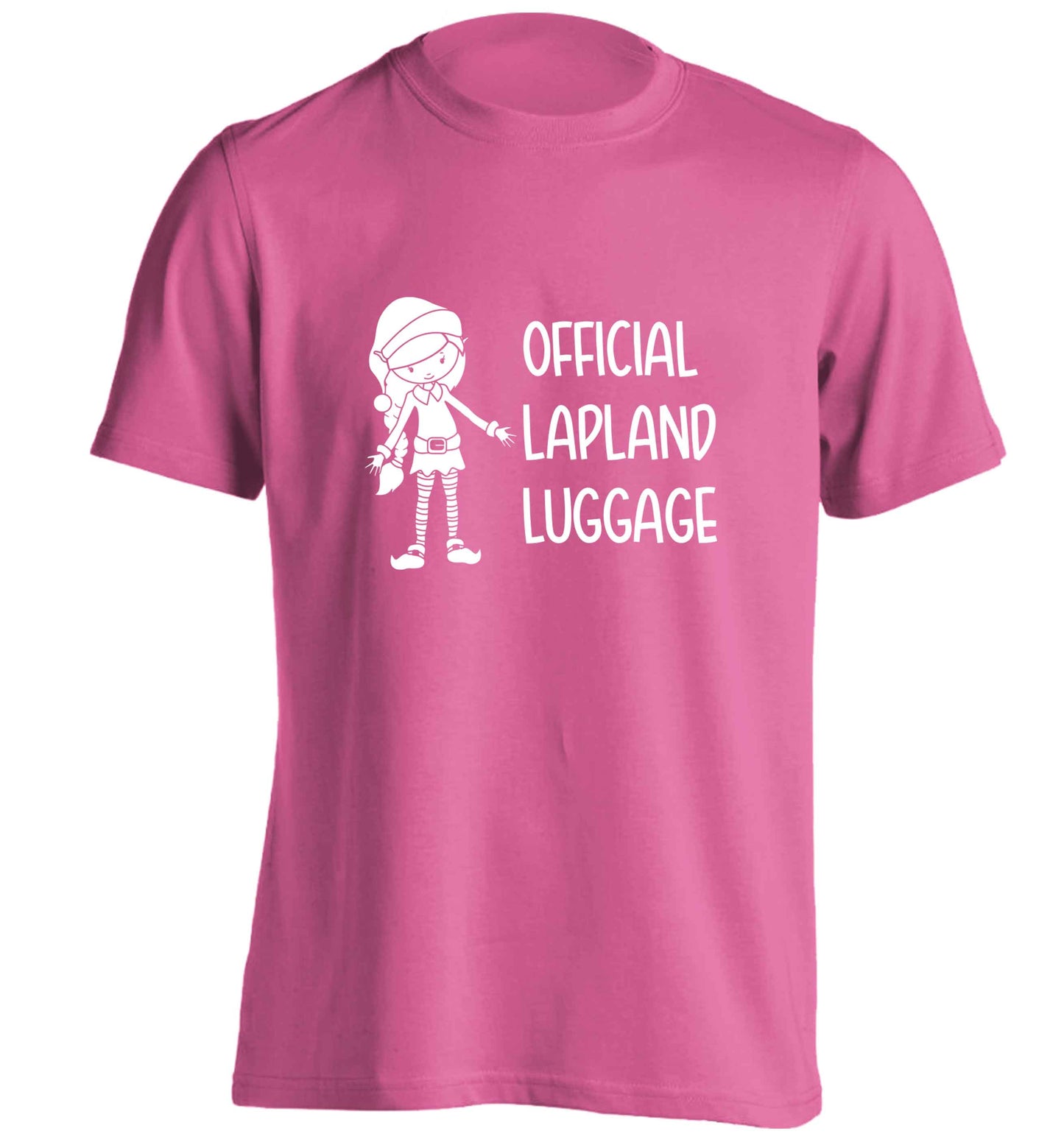 Official lapland luggage - Elf snowflake adults unisex pink Tshirt 2XL