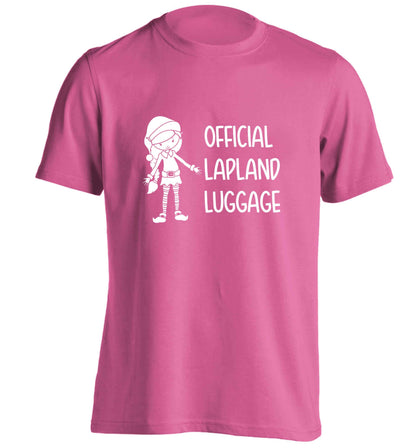 Official lapland luggage - Elf snowflake adults unisex pink Tshirt 2XL