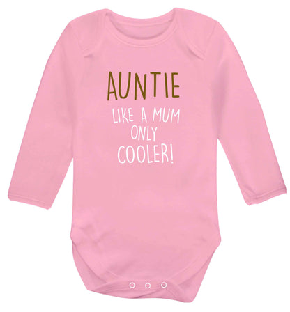 Auntie like a mum only cooler baby vest long sleeved pale pink 6-12 months