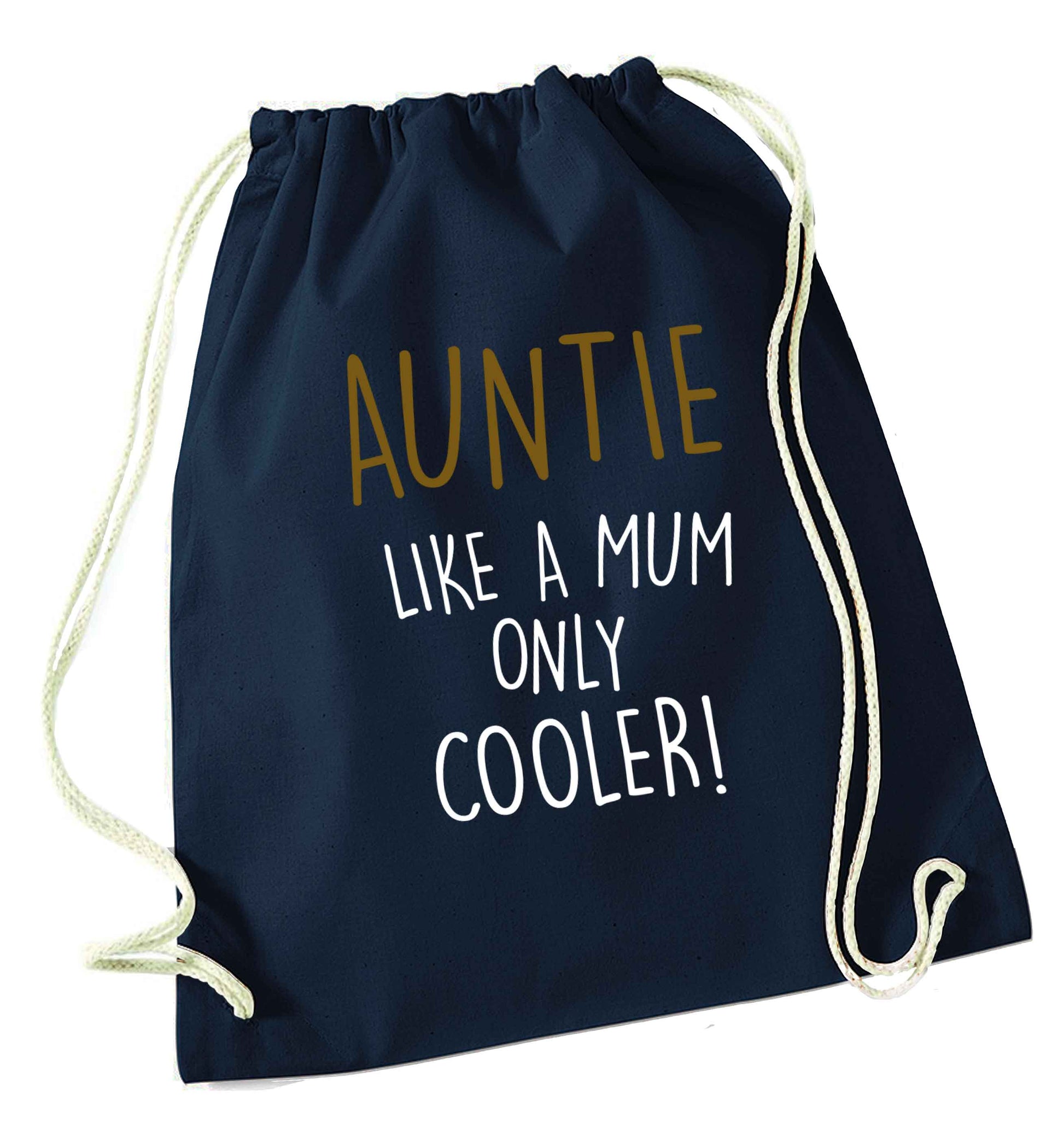 Auntie like a mum only cooler navy drawstring bag