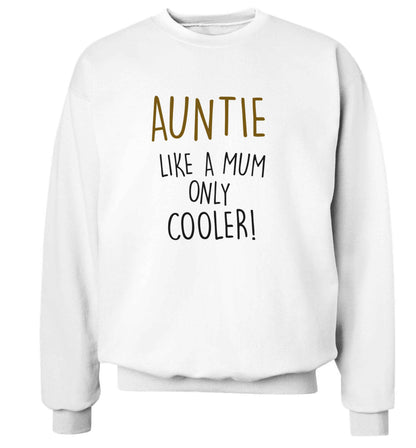 Auntie like a mum only cooler adult's unisex white sweater 2XL