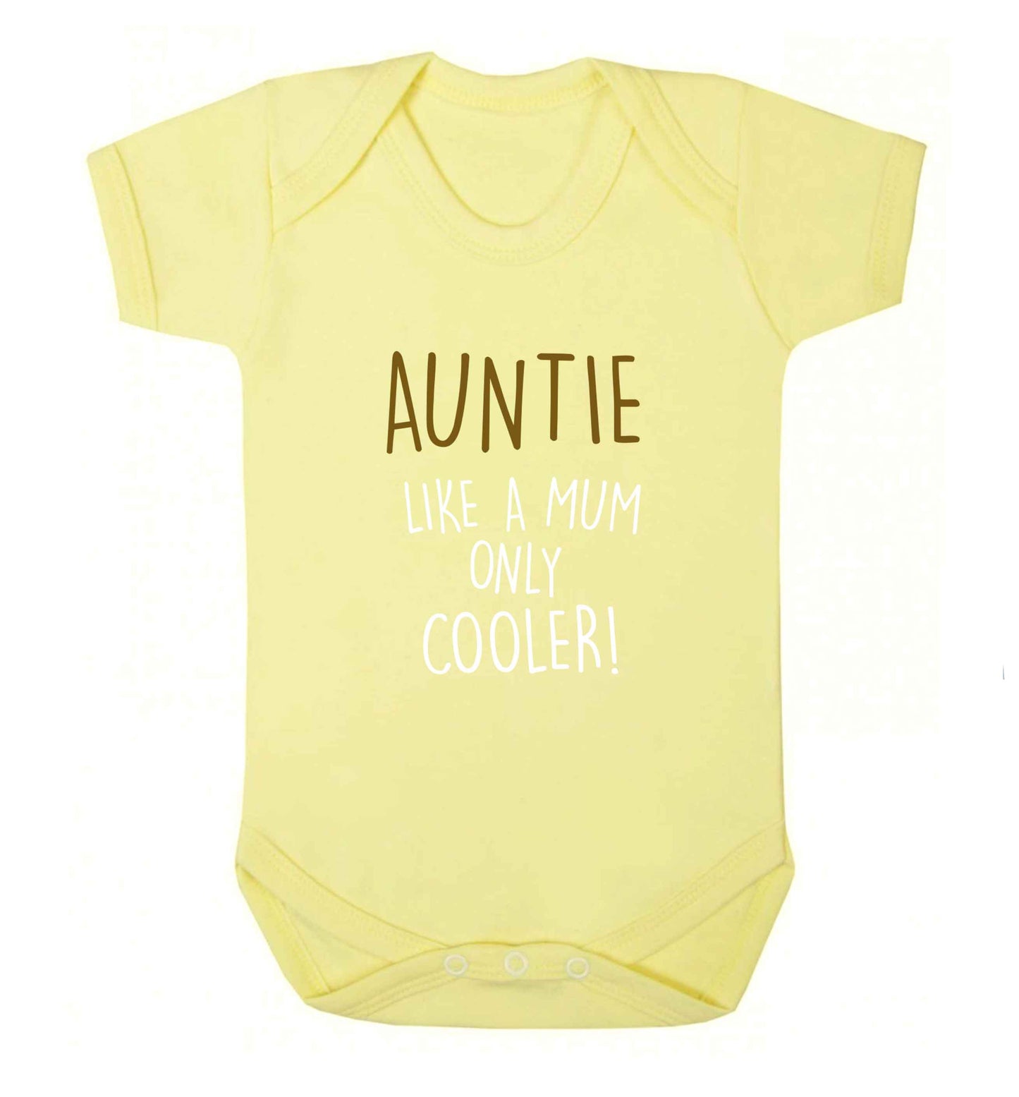 Auntie like a mum only cooler baby vest pale yellow 18-24 months