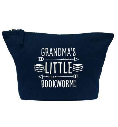 Grandma's little bookworm navy makeup bag