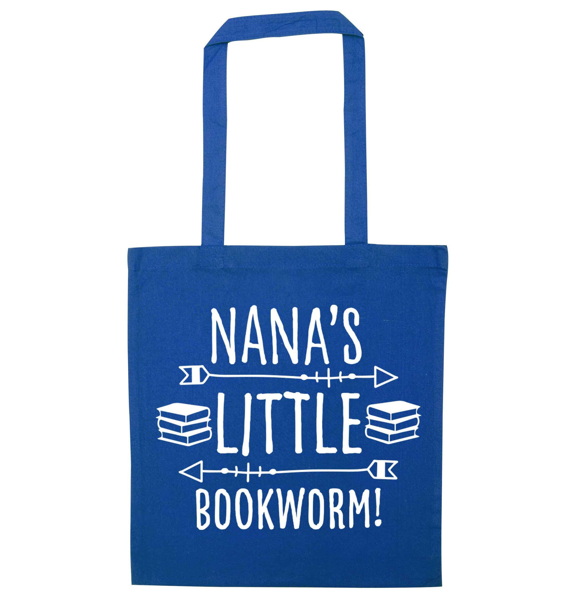 Grandad's little bookworm blue tote bag
