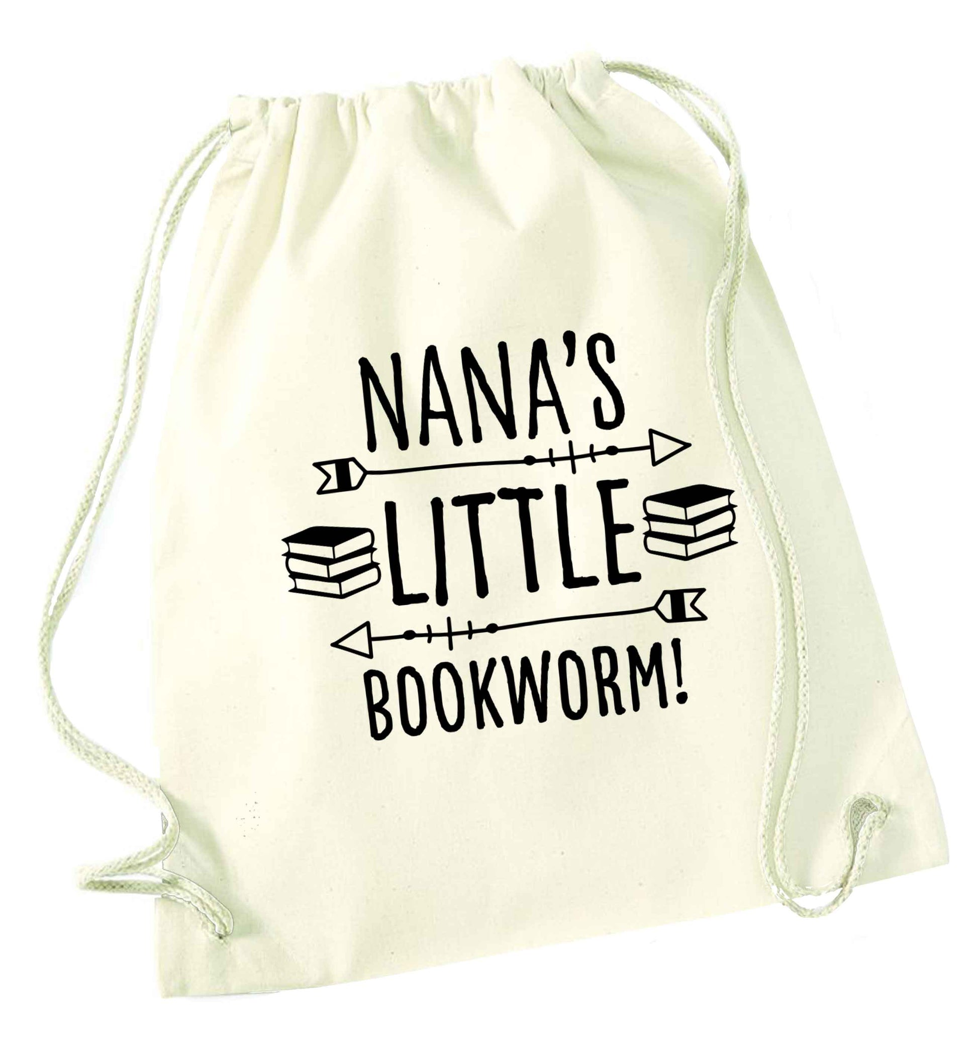Grandad's little bookworm natural drawstring bag