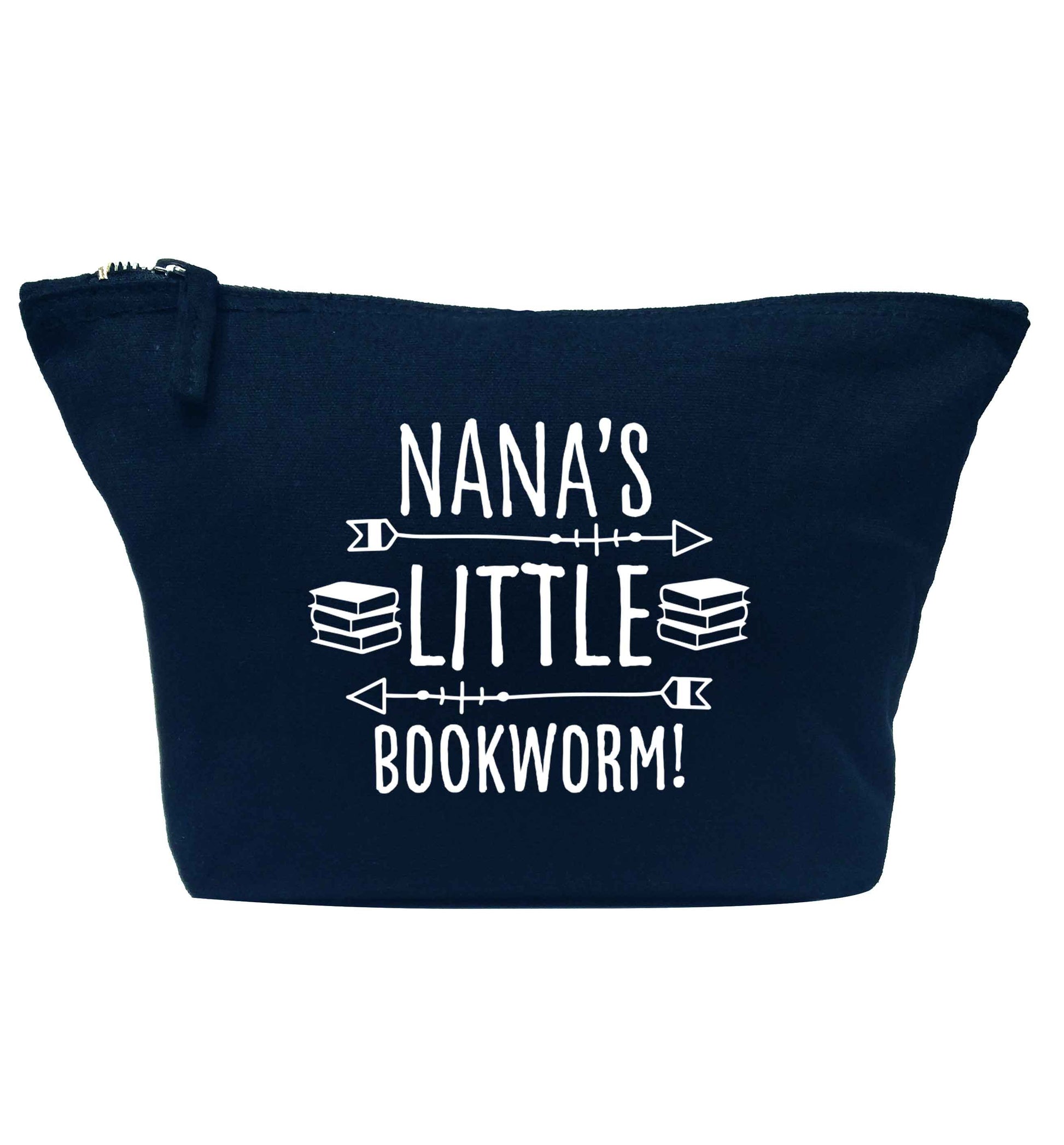 Grandad's little bookworm navy makeup bag