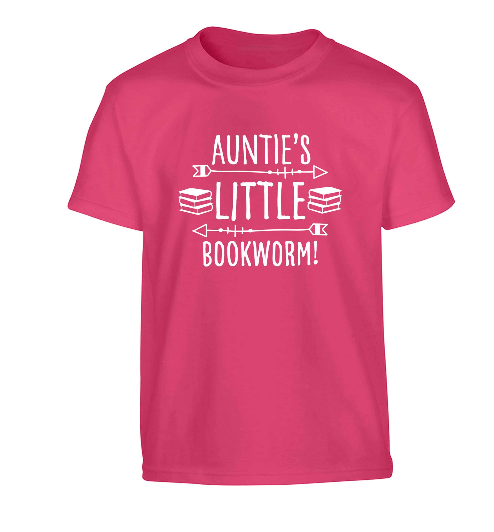 Auntie's little bookworm Children's pink Tshirt 12-13 Years