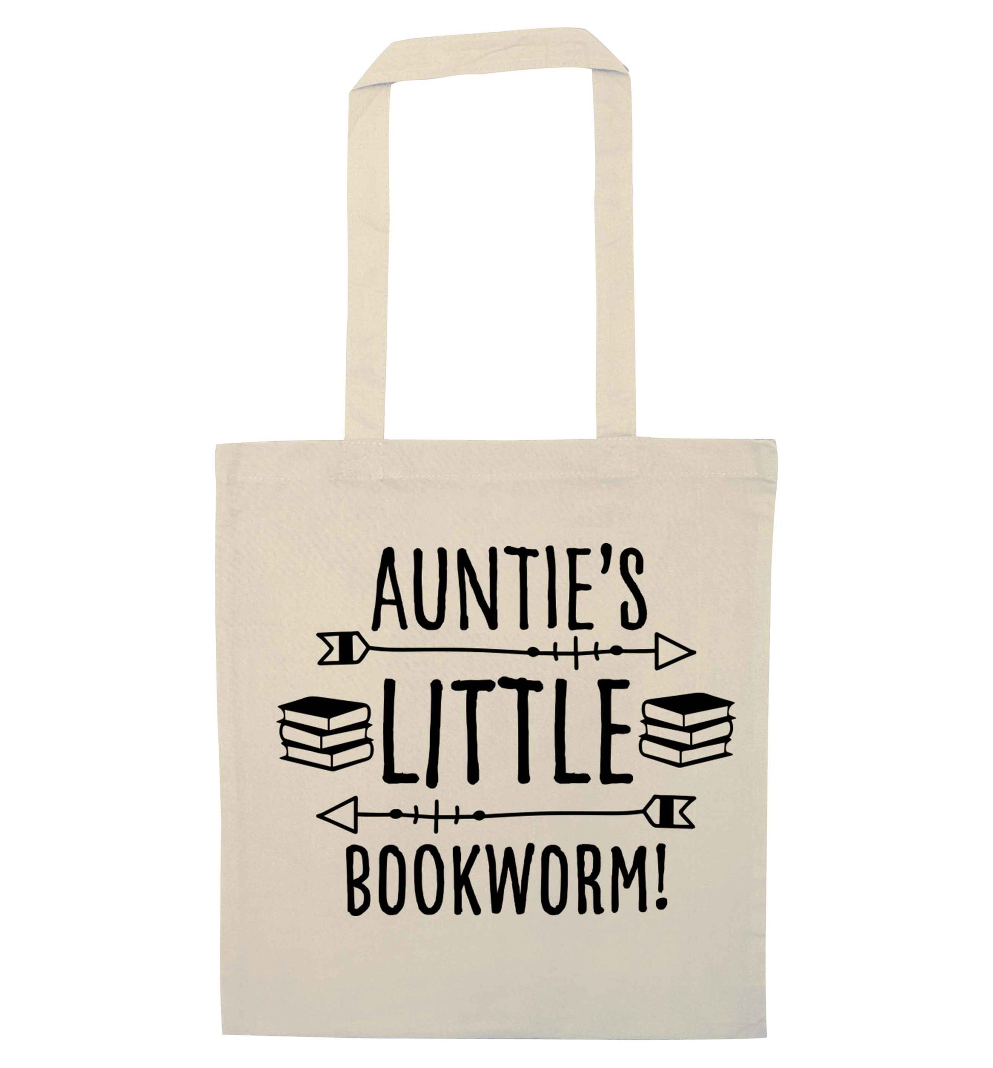 Auntie's little bookworm natural tote bag