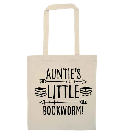 Auntie's little bookworm natural tote bag