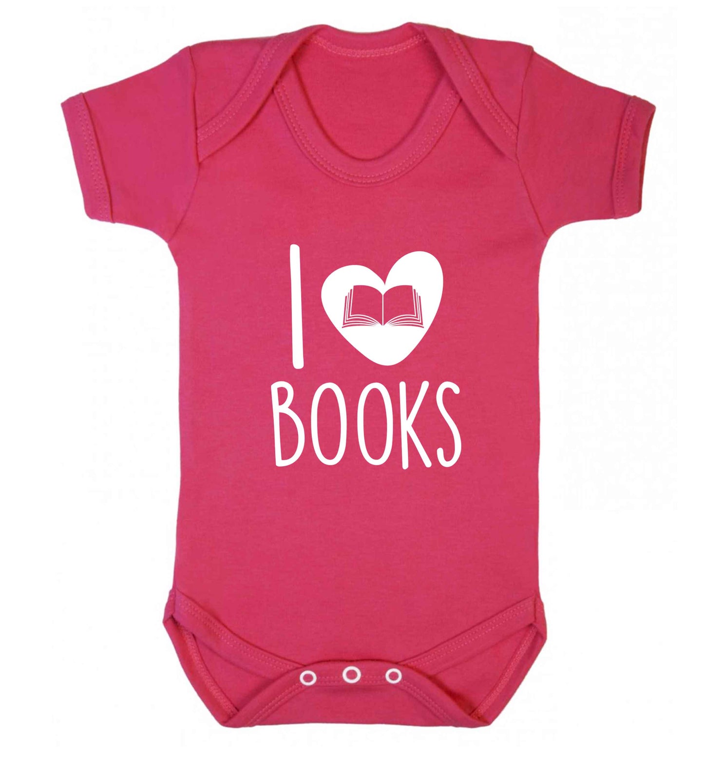 I love books baby vest dark pink 18-24 months