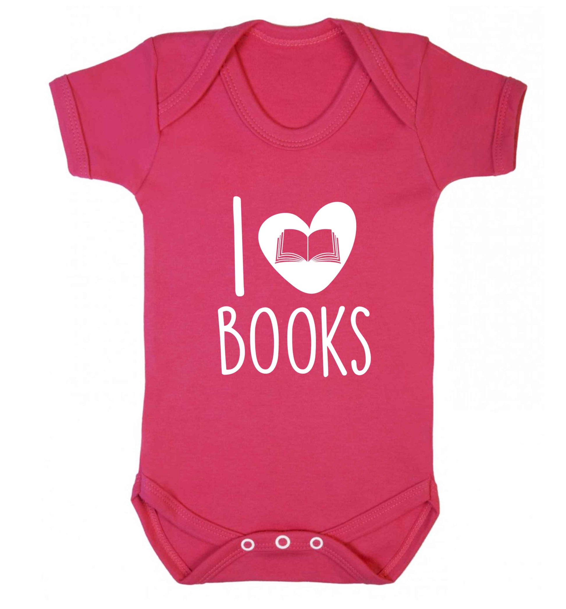 I love books baby vest dark pink 18-24 months