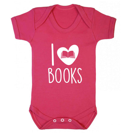 I love books baby vest dark pink 18-24 months