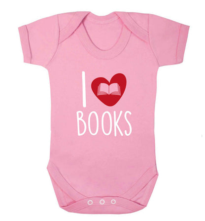 I love books baby vest pale pink 18-24 months