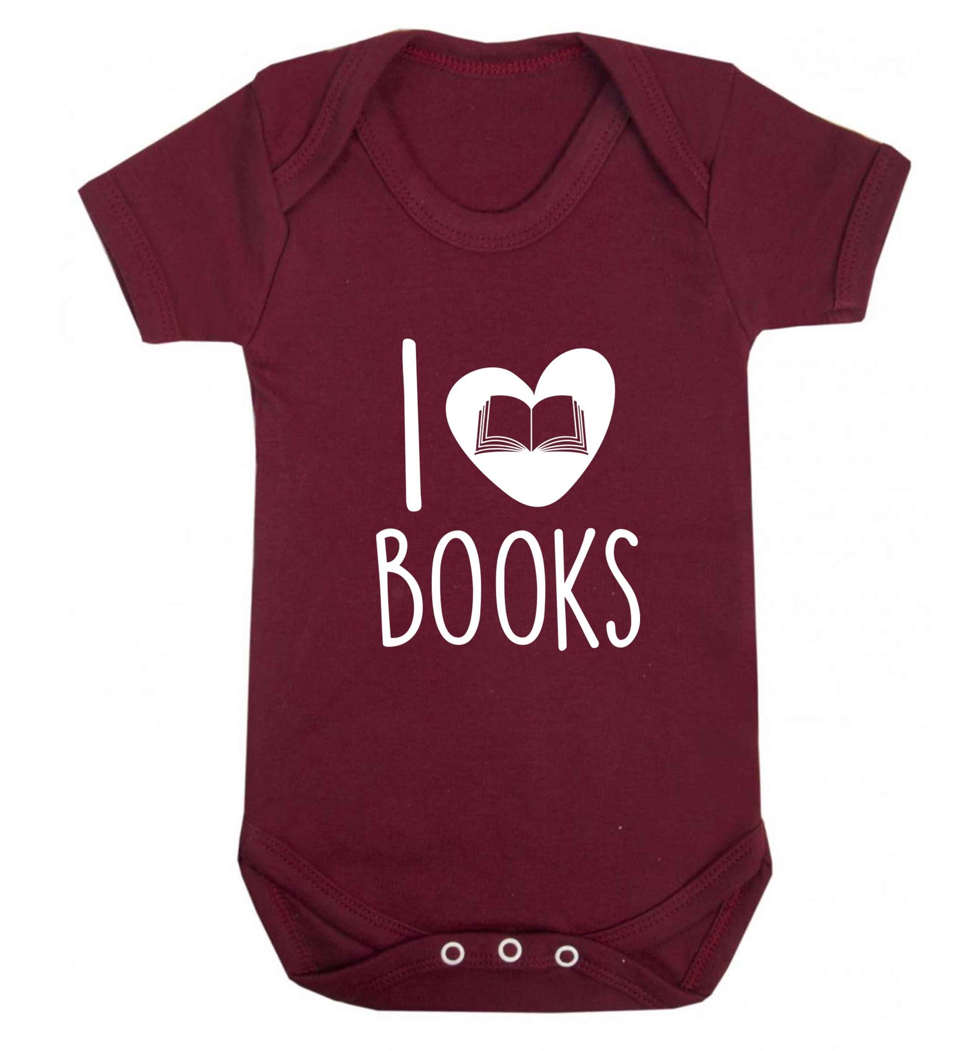 I love books baby vest maroon 18-24 months