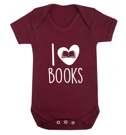 I love books baby vest maroon 18-24 months