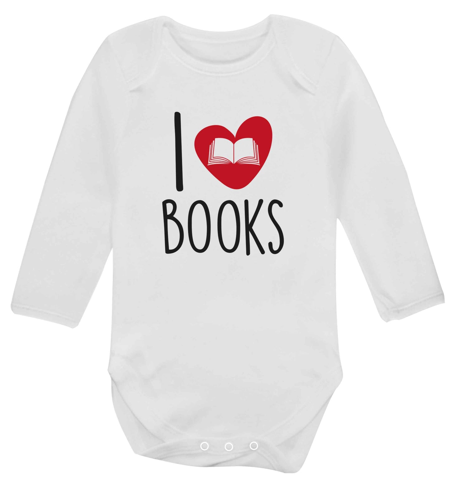 I love books baby vest long sleeved white 6-12 months
