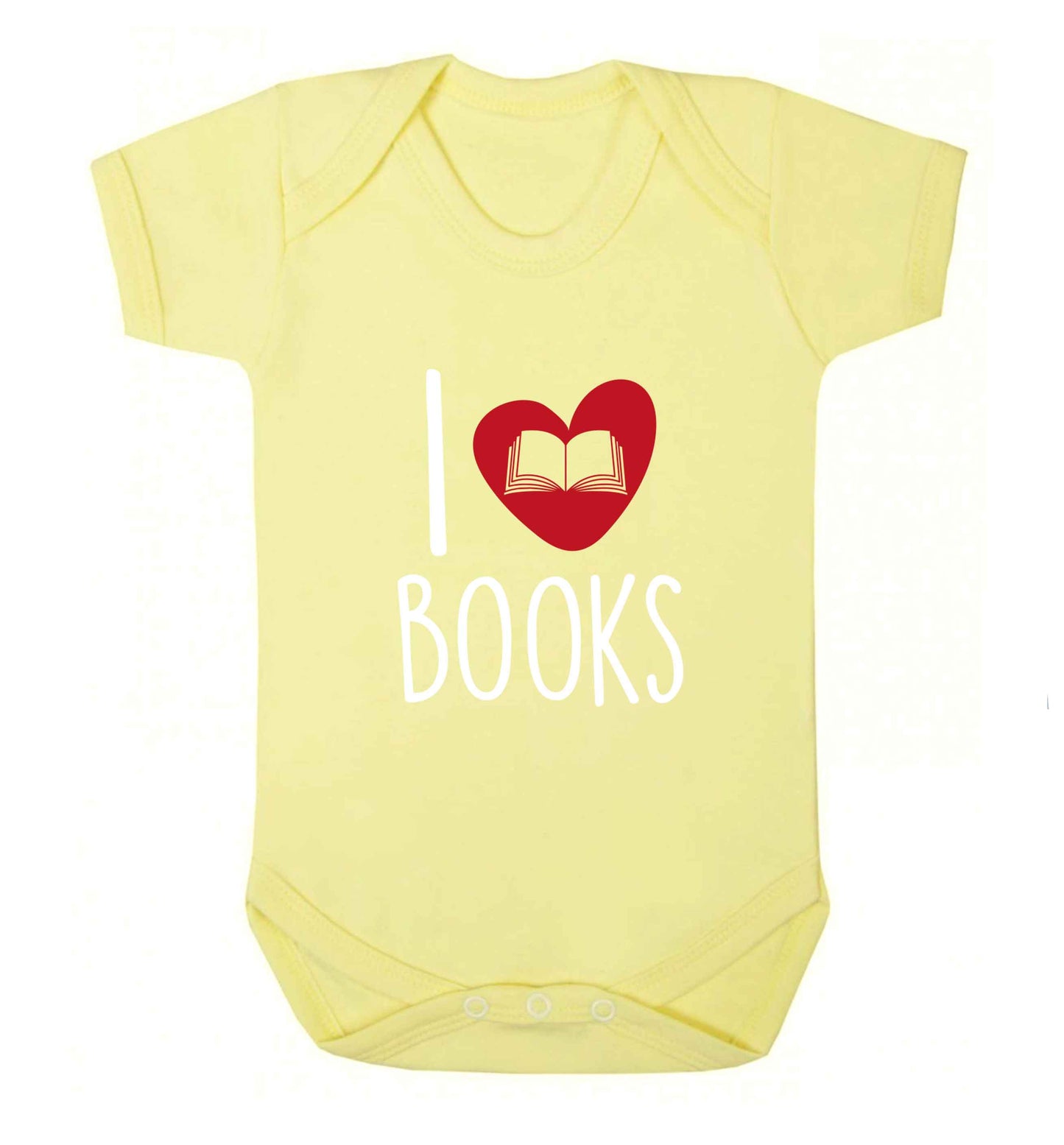 I love books baby vest pale yellow 18-24 months