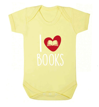 I love books baby vest pale yellow 18-24 months