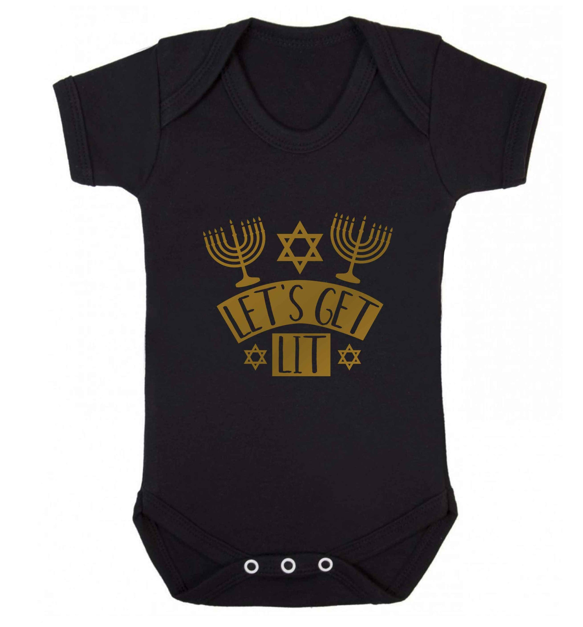 Let's get lit baby vest black 18-24 months