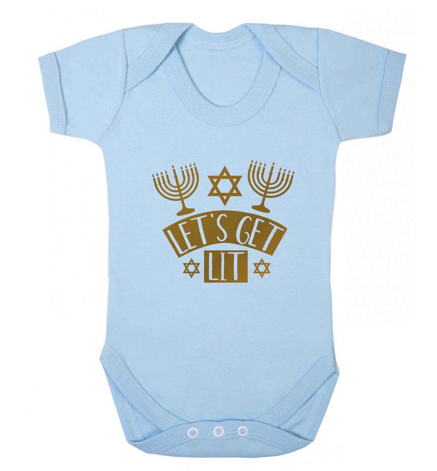 Let's get lit baby vest pale blue 18-24 months