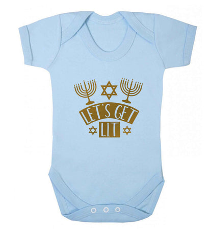 Let's get lit baby vest pale blue 18-24 months