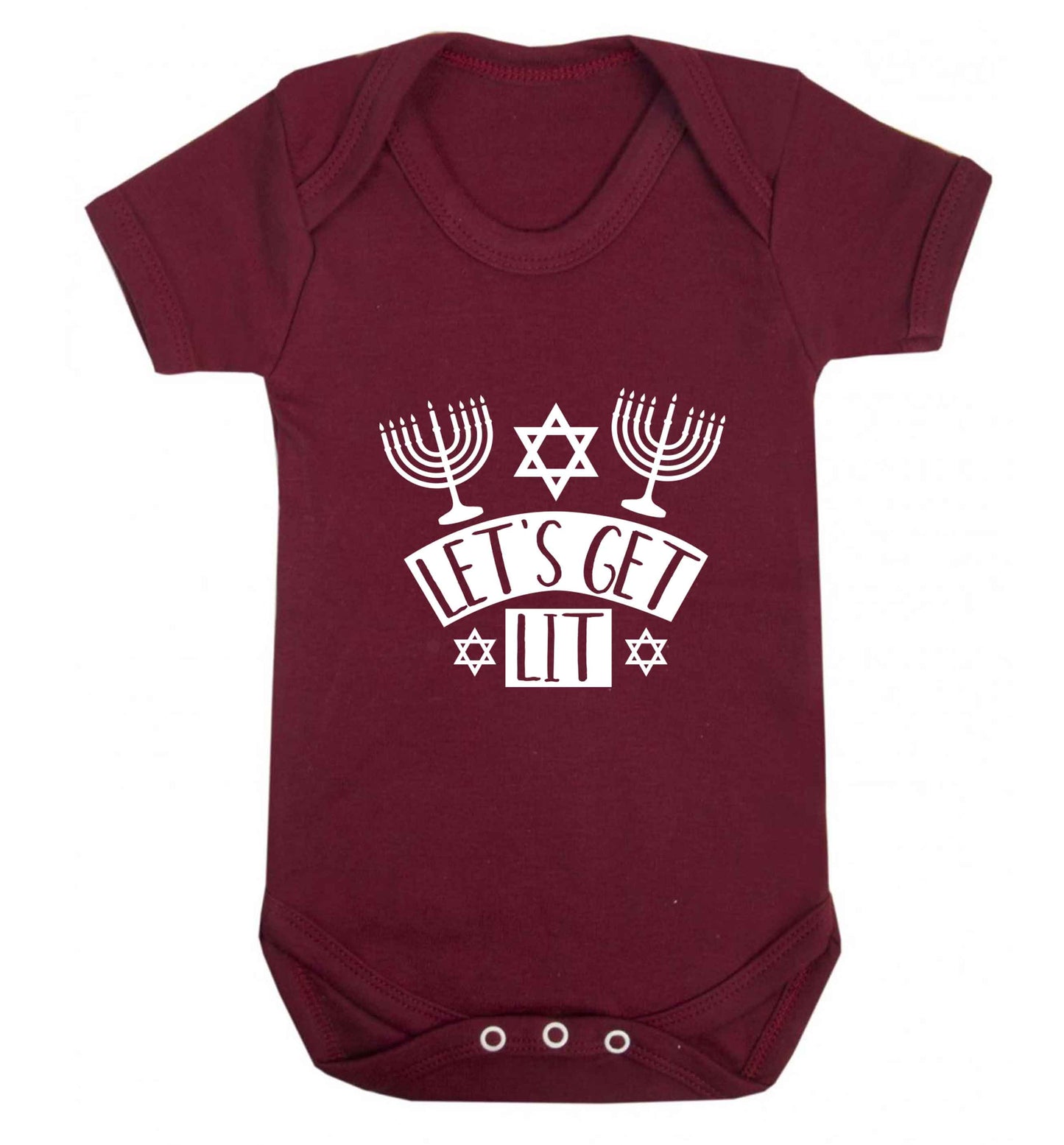 Let's get lit baby vest maroon 18-24 months