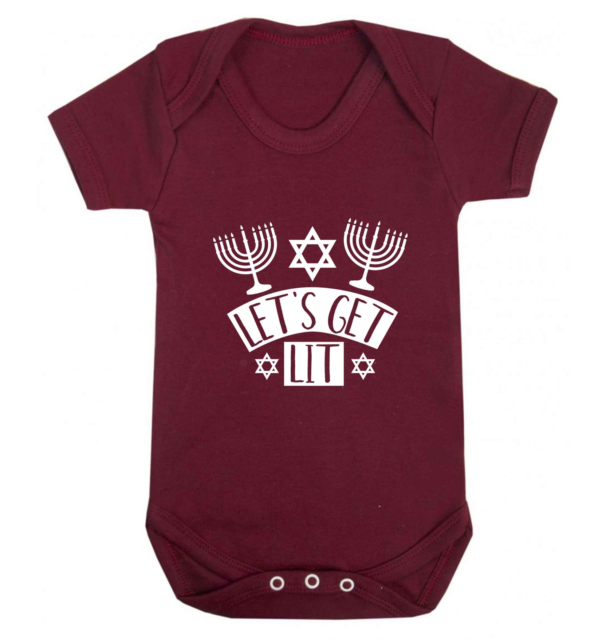 Let's get lit baby vest maroon 18-24 months