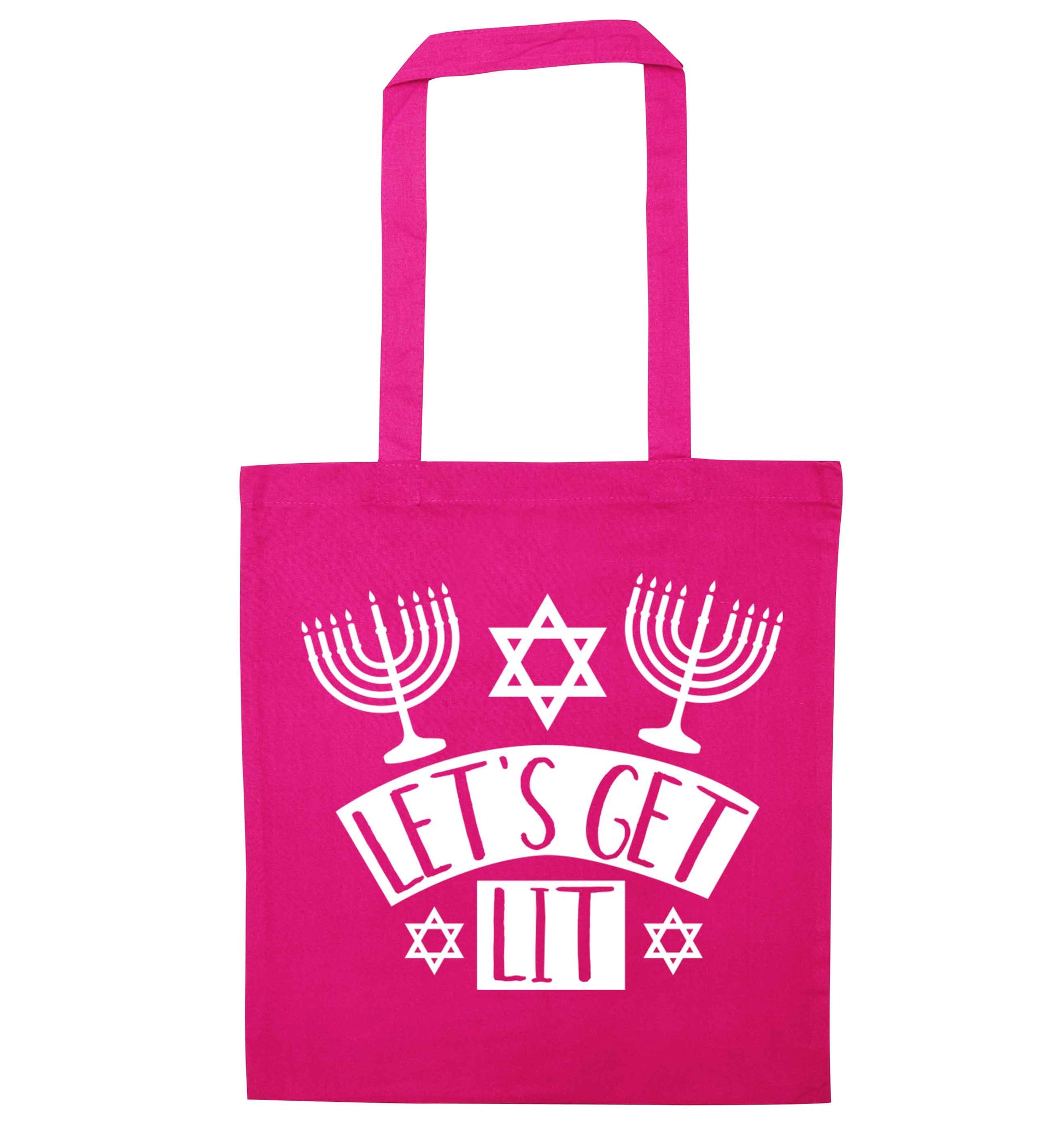 Let's get lit pink tote bag