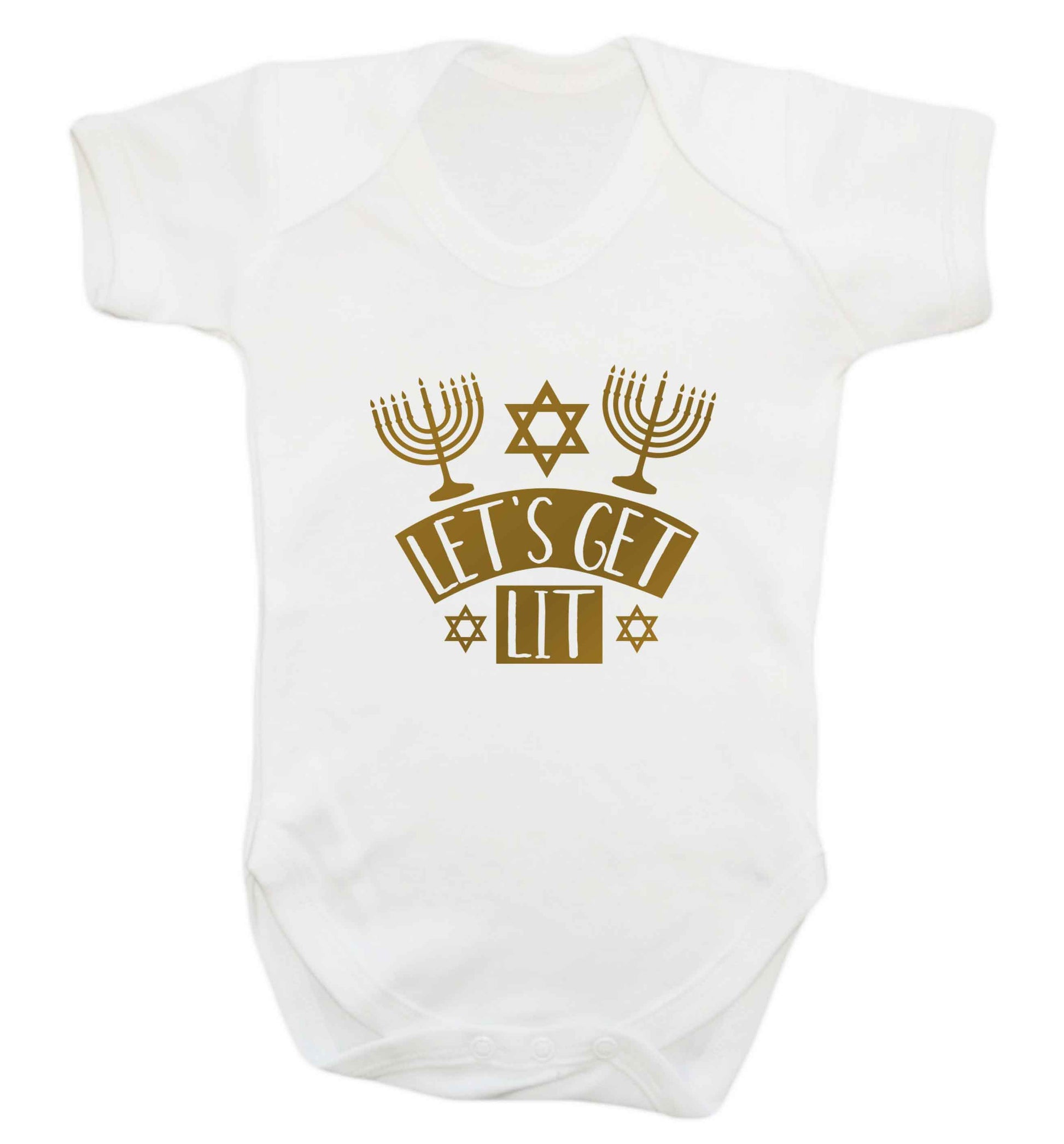 Let's get lit baby vest white 18-24 months