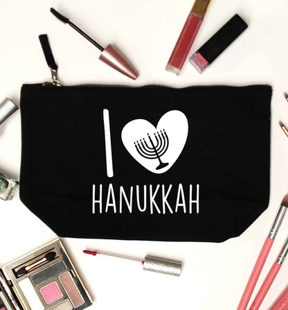 I love hanukkah black makeup bag