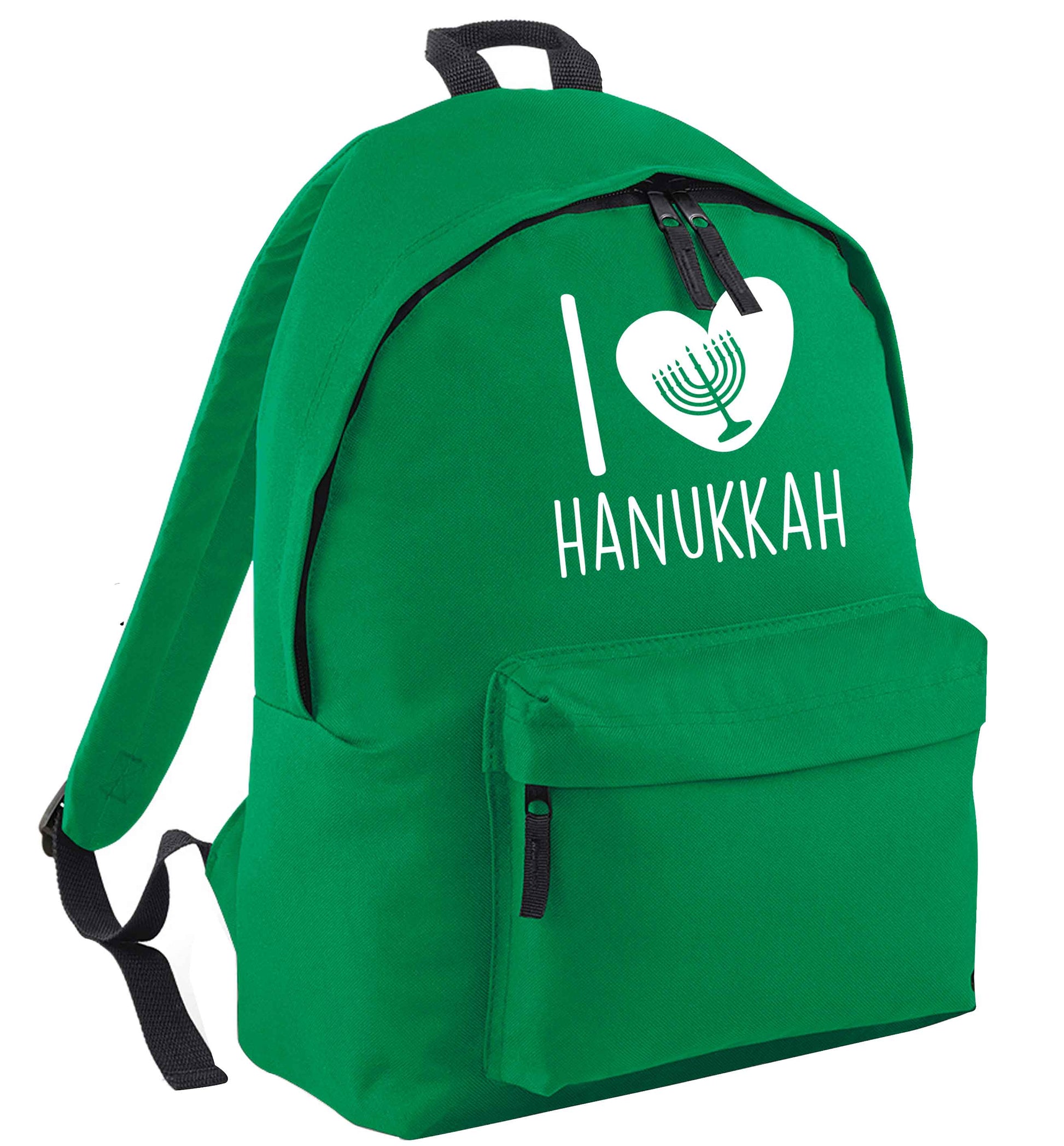 I love hanukkah green adults backpack