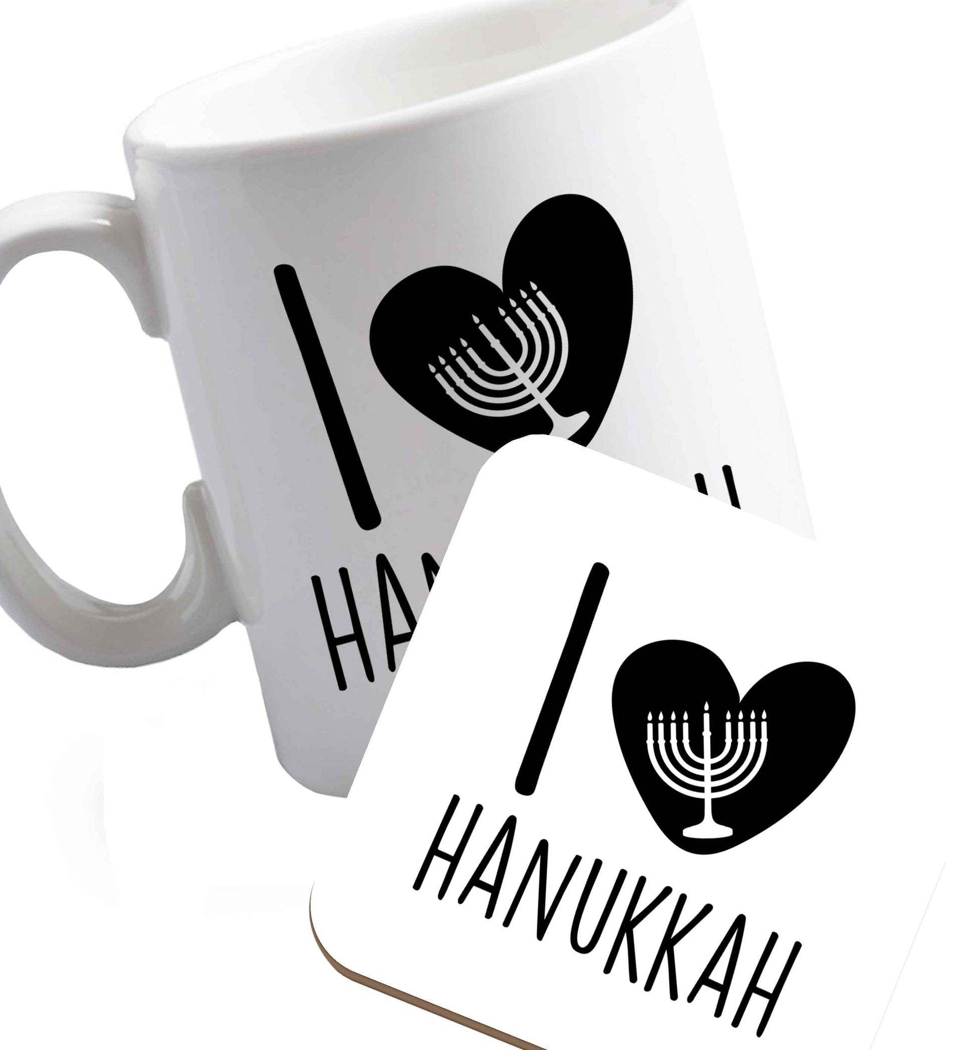 10 oz Favourite Type Pan Pancake ceramic mug and coaster set right handed