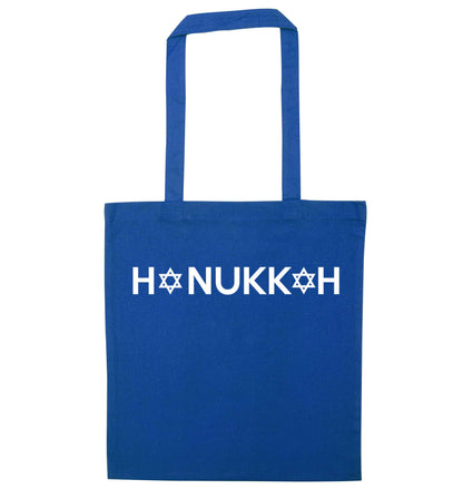 Hanukkah star of david blue tote bag