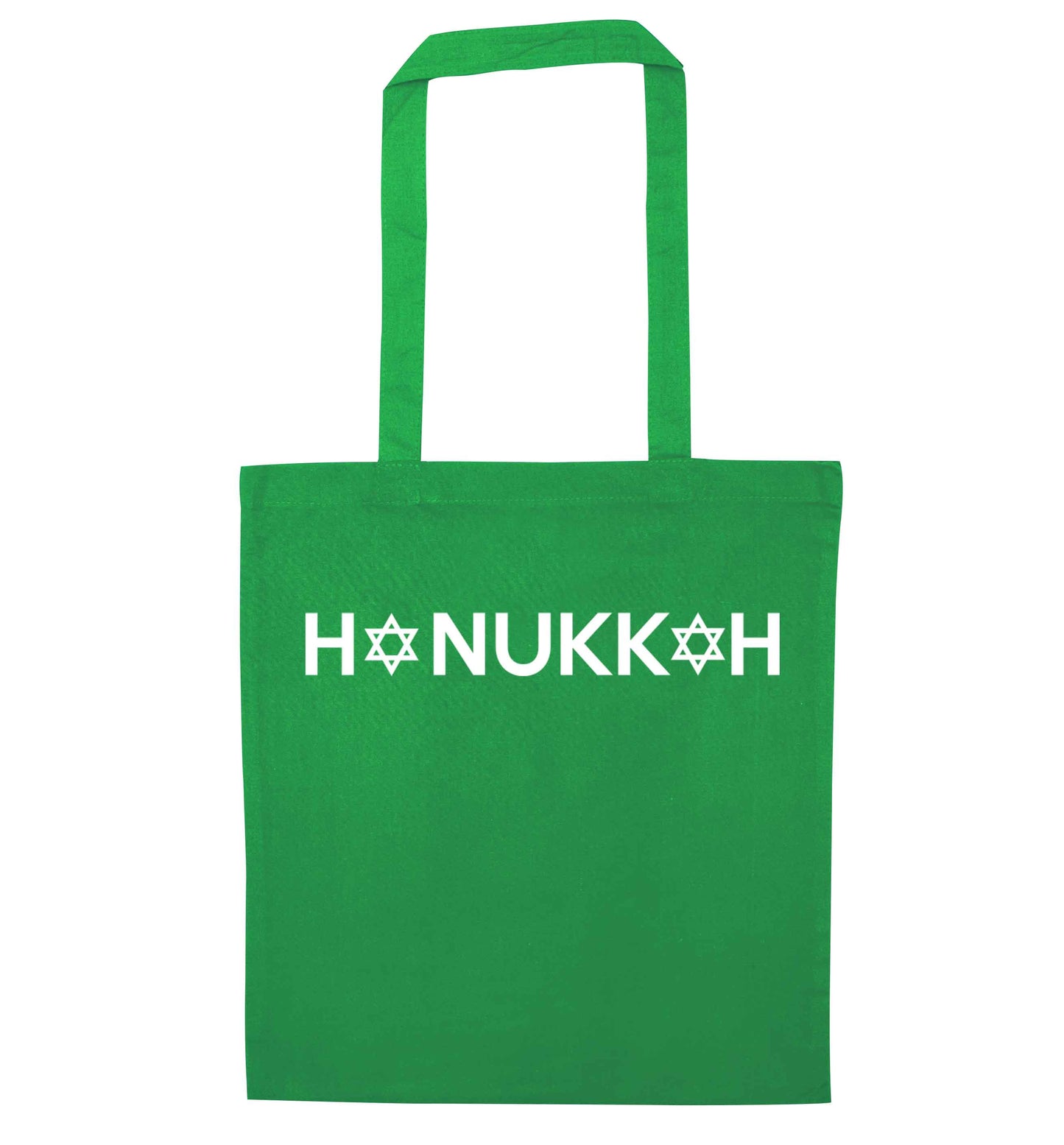 Hanukkah star of david green tote bag