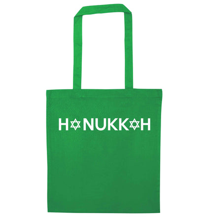 Hanukkah star of david green tote bag