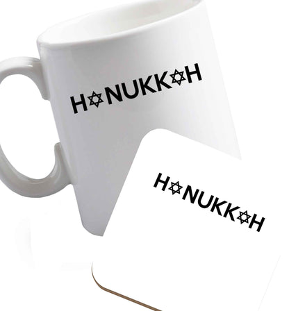 10 oz Favourite Type Pan Pancake ceramic mug and coaster set right handed