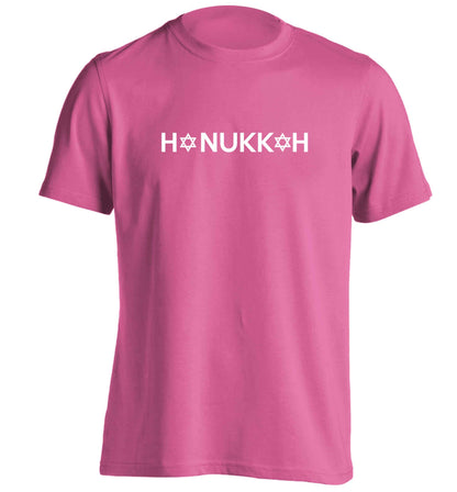 Hanukkah star of david adults unisex pink Tshirt 2XL