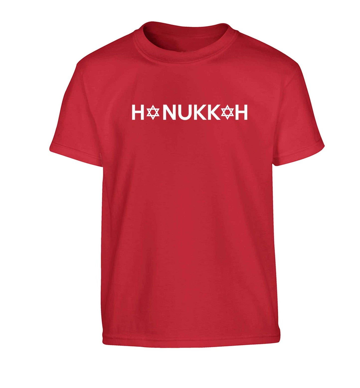Hanukkah star of david Children's red Tshirt 12-13 Years