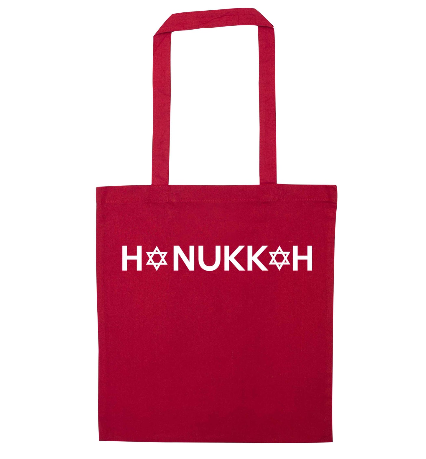 Hanukkah star of david red tote bag