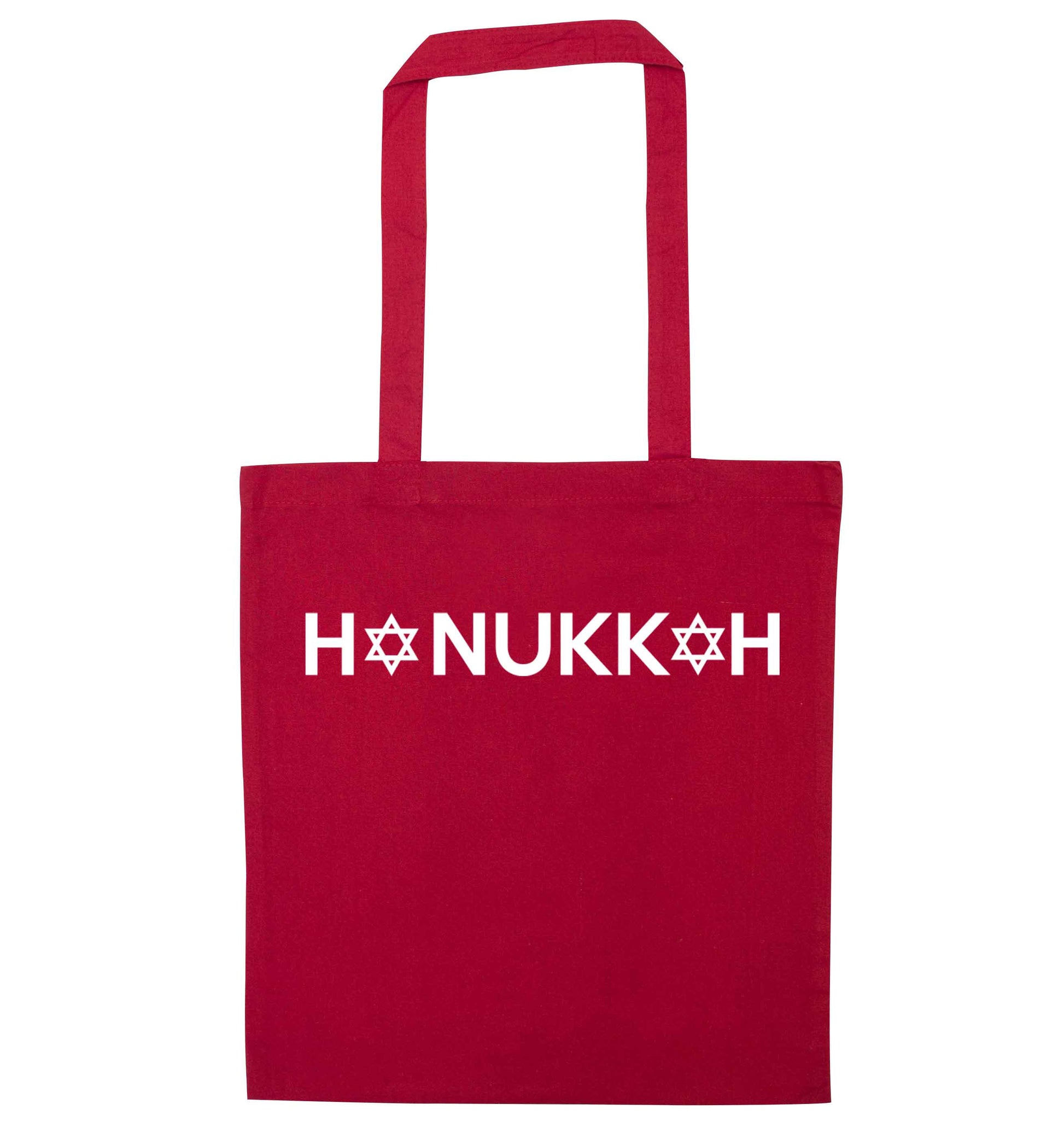 Hanukkah star of david red tote bag